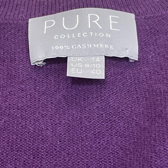 Pure Collection M Purple Cardigan | 100% Cashmere, Jewel Tone, Retail $300 - Picture 2 of 8
